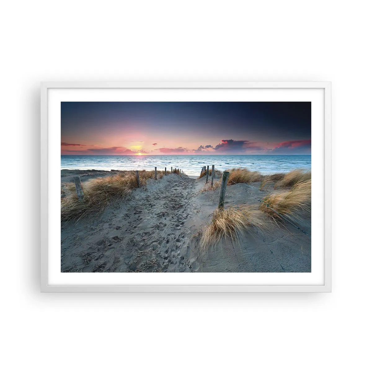 Plagát v bielom ráme - Šiel by som s tebou na kraj světa… - 70x50 cm