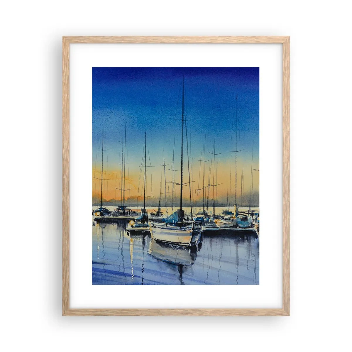 Plagát v ráme zo svetlého duba - Koniec dobrého dňa - 40x50 cm