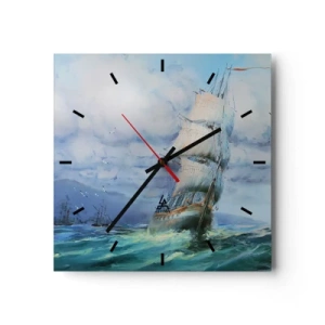 Nástenné hodiny - Šťastnú cestu - 30x30 cm