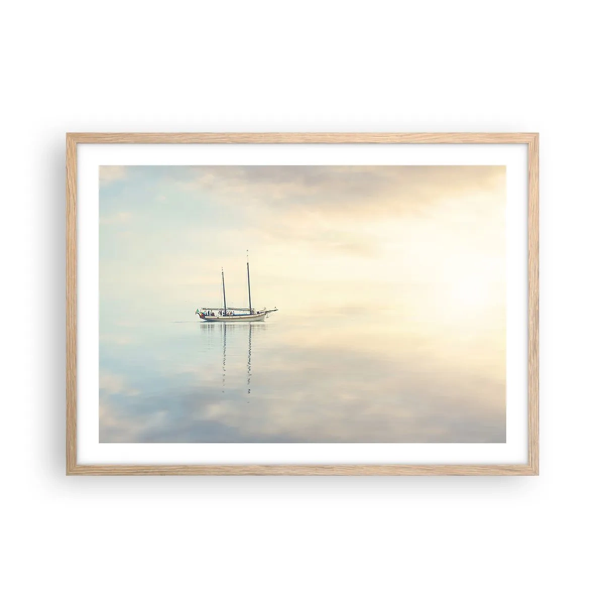 Plagát v ráme zo svetlého duba - V mori ticha - 70x50 cm