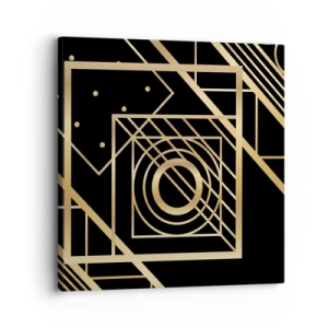 Obraz na plátne - Zlatá geometria - 30x30 cm