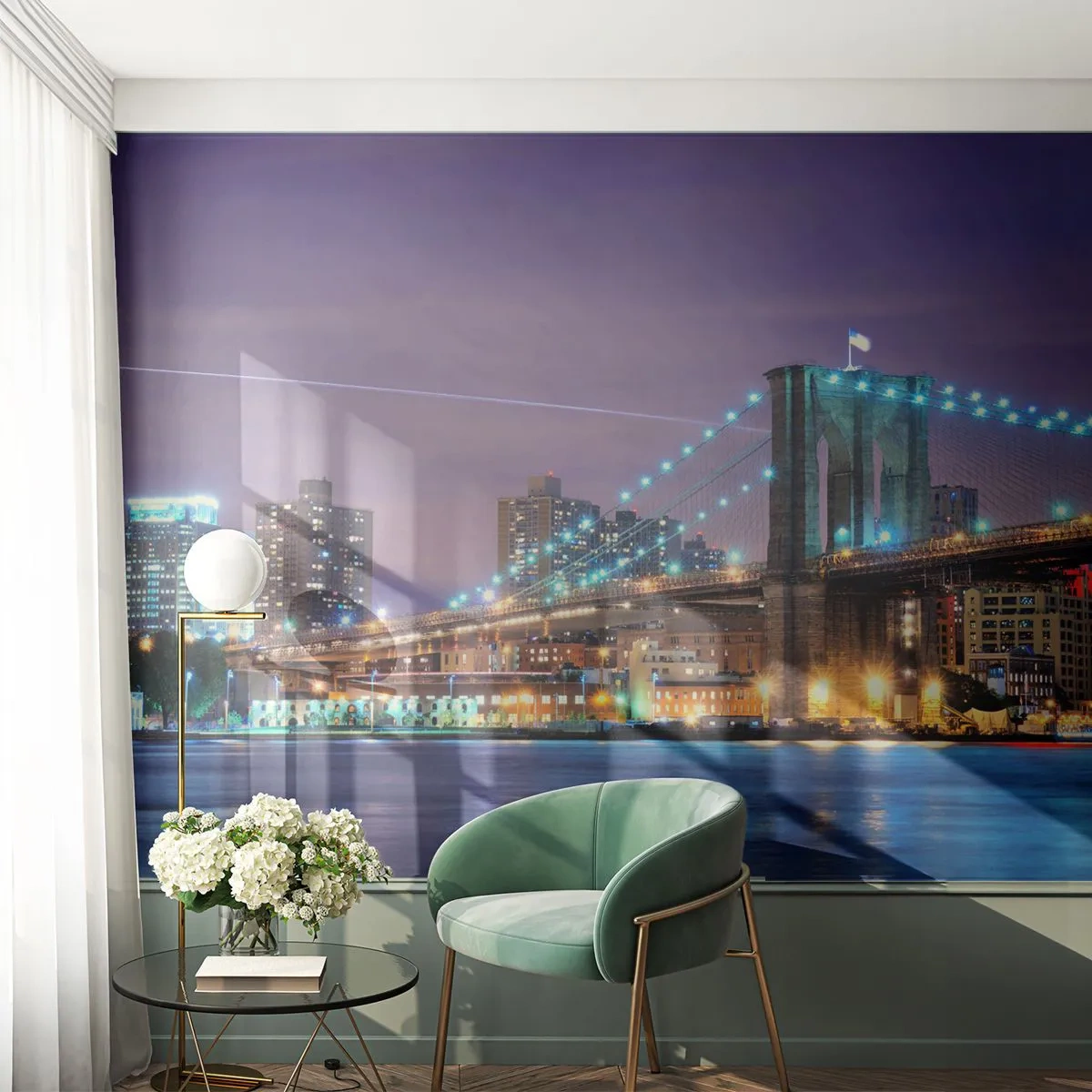 Samolepiaca Fototapeta Deluxe Sticker - Po veľa rokov Brooklynský most - Mesto, New York, Brooklynský most - 250x175 cm