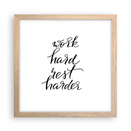 Plagát v ráme zo svetlého duba - Životná rovnováha - 30x30 cm