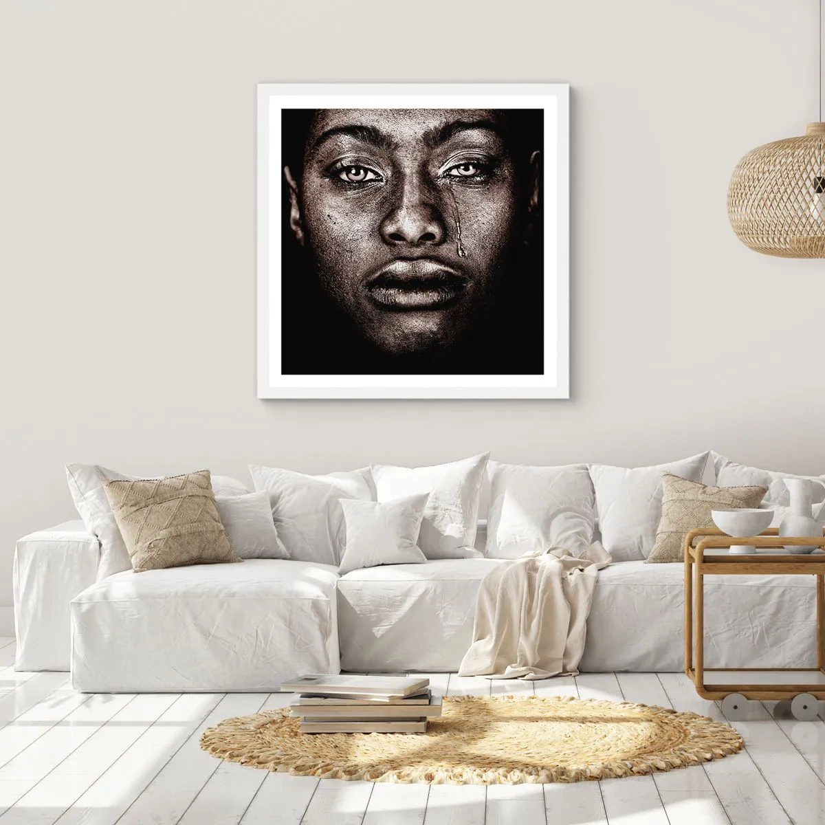 Plagát v bielom ráme - Jedna slza - 50x50 cm