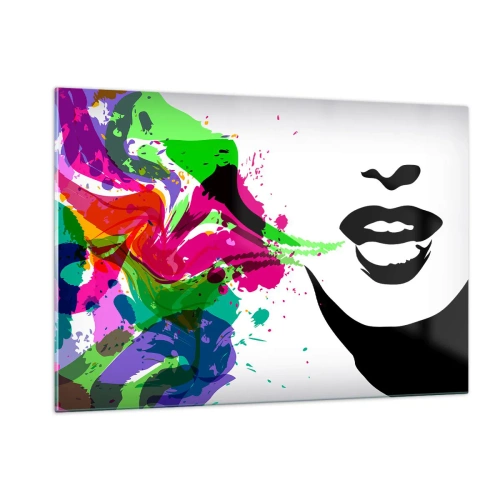 Obraz na skle - Rozprávanie vo farbách dúhy - 120x80 cm