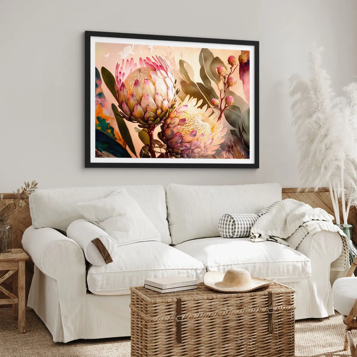 Plagát v čiernom ráme - Nežne objaté - 70x50 cm