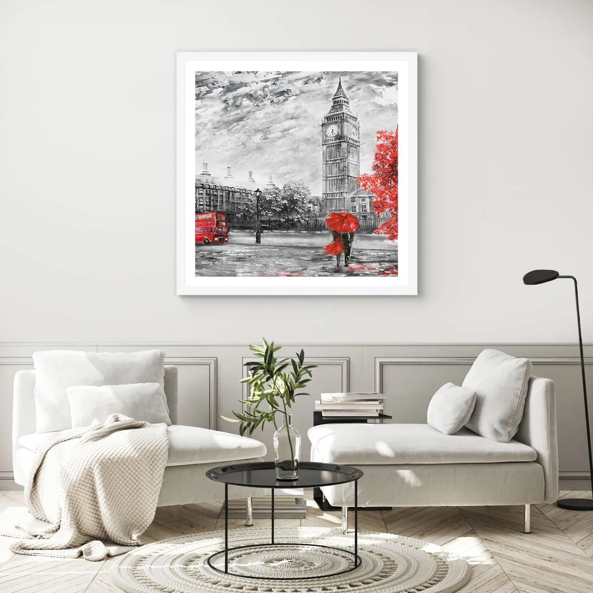 Plagát v bielom ráme - Vzrušujúci deň - 60x60 cm