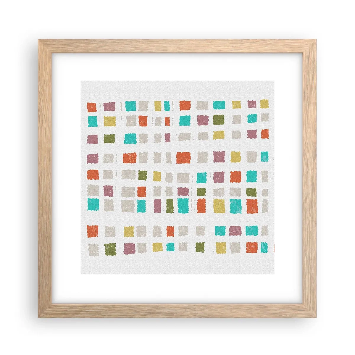 Plagát v ráme zo svetlého duba - Neznáma hra - 30x30 cm