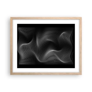 Plagát v ráme zo svetlého duba - Tanec svetla v priestore - 50x40 cm