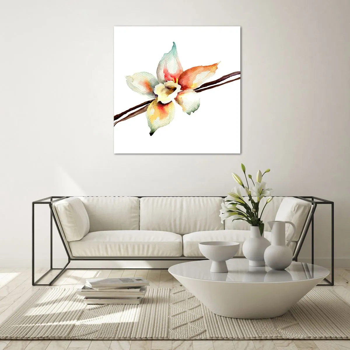 Obraz na skle - Farbičkou rozliata sladkosť - 60x60 cm