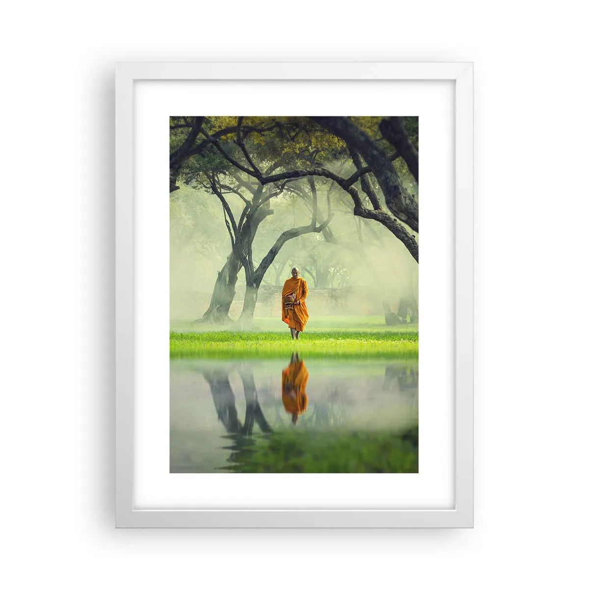 Plagát v bielom ráme - Na ceste k osvieteniu - 30x40 cm