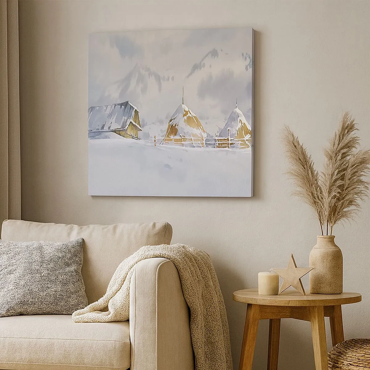 Obraz na plátne - V zasneženom údolí - 30x30 cm