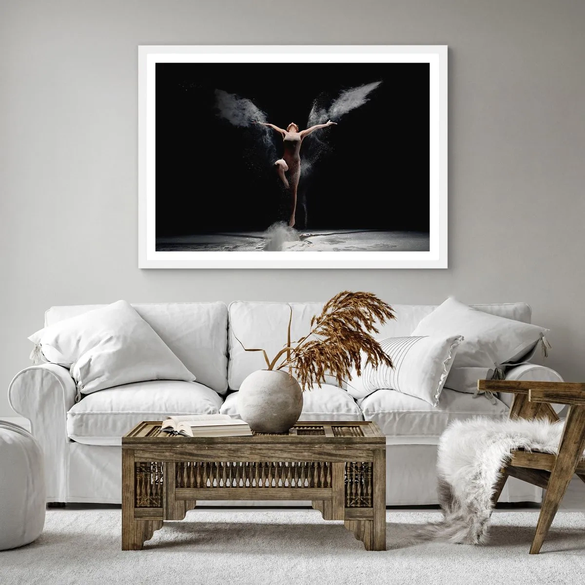 Plagát v bielom ráme - Elfovia existujú - 60x60 cm