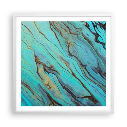 Plagát v bielom ráme - Tyrkysový príliv - 60x60 cm