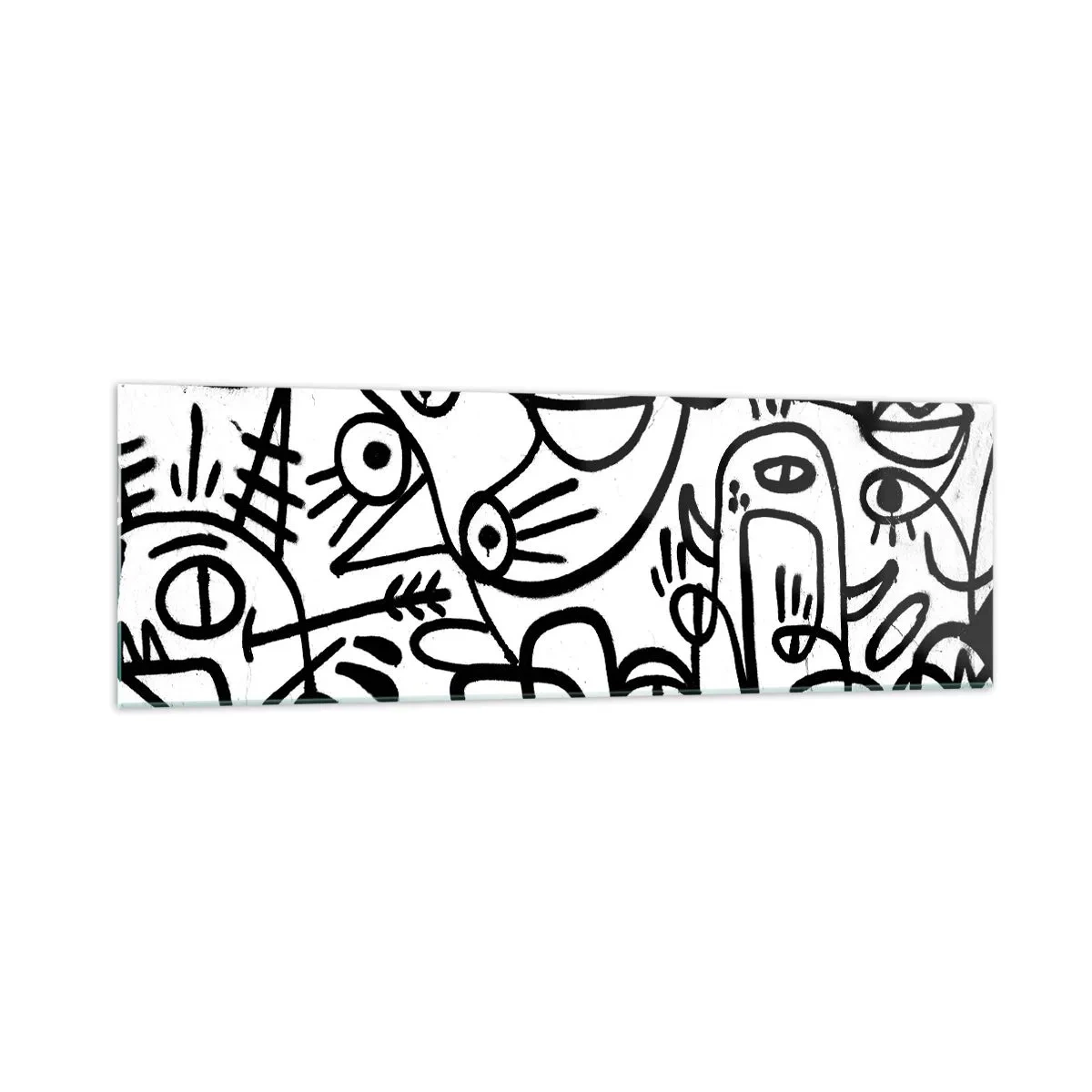 Obraz na skle - Tváre a preludy - 160x50 cm