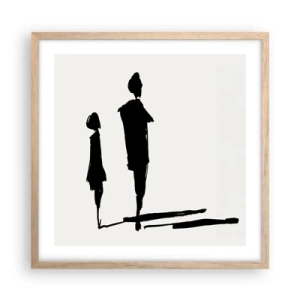 Plagát v ráme zo svetlého duba - Určite spolu? - 50x50 cm