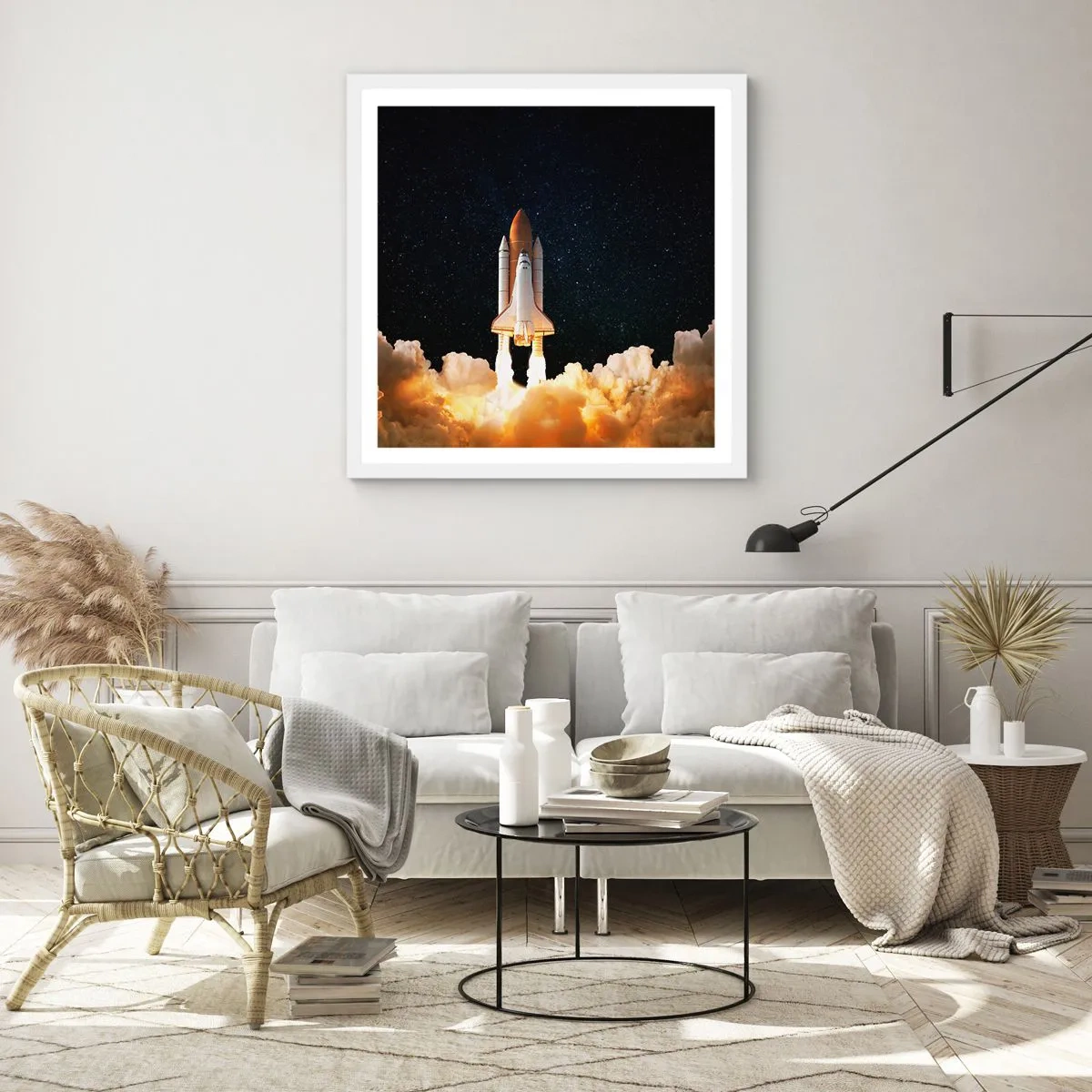 Plagát v bielom ráme - Ad astra! - 50x50 cm