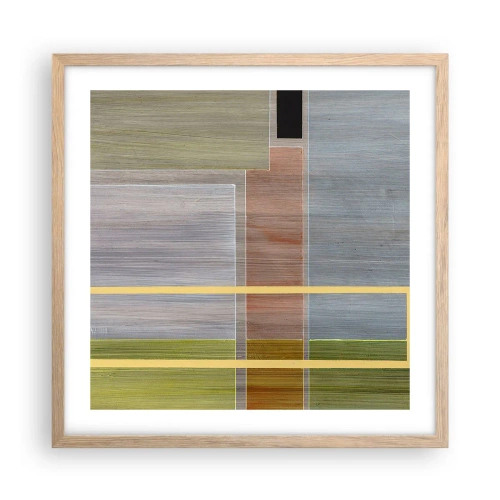 Plagát v ráme zo svetlého duba - Jednoducho a v kľude - 50x50 cm