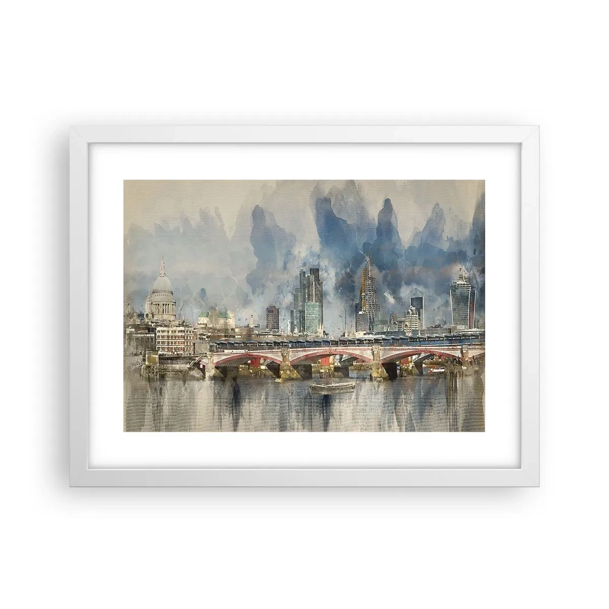 Plagát v bielom ráme - Londýn v celej svojej kráse - 40x30 cm