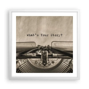 Plagát v bielom ráme - Povedz mi - 50x50 cm