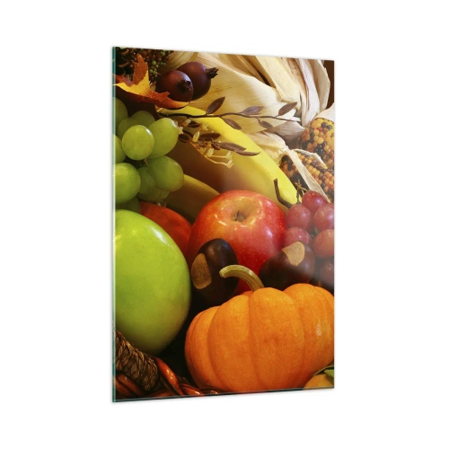 Obraz na skle - Košík úrody - 50x70 cm