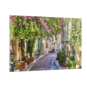 Obraz na skle - Kvitnúce zákutie - 120x80 cm