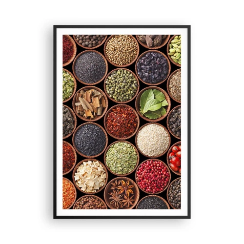 Plagát v čiernom ráme - Všetky chute sveta - 70x100 cm