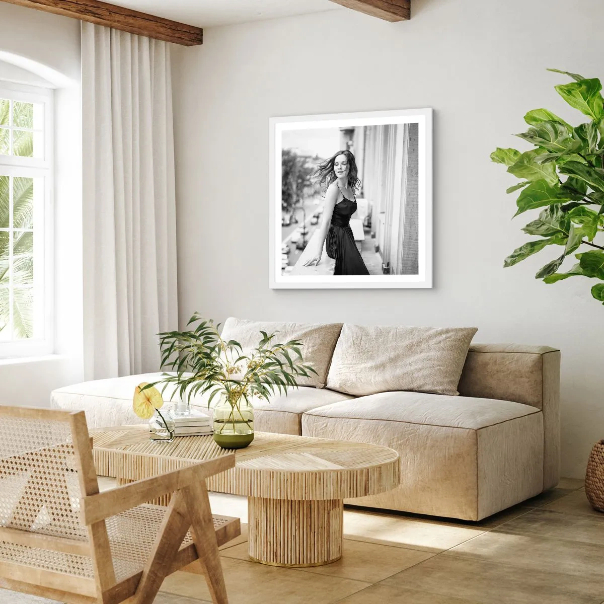 Plagát v bielom ráme - Určite Parížanka - 60x60 cm