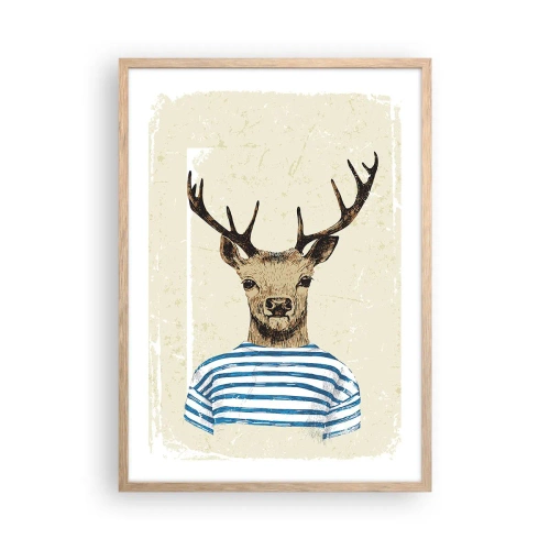 Plagát v ráme zo svetlého duba - Pretože mám rád pruhované košele! - 50x70 cm