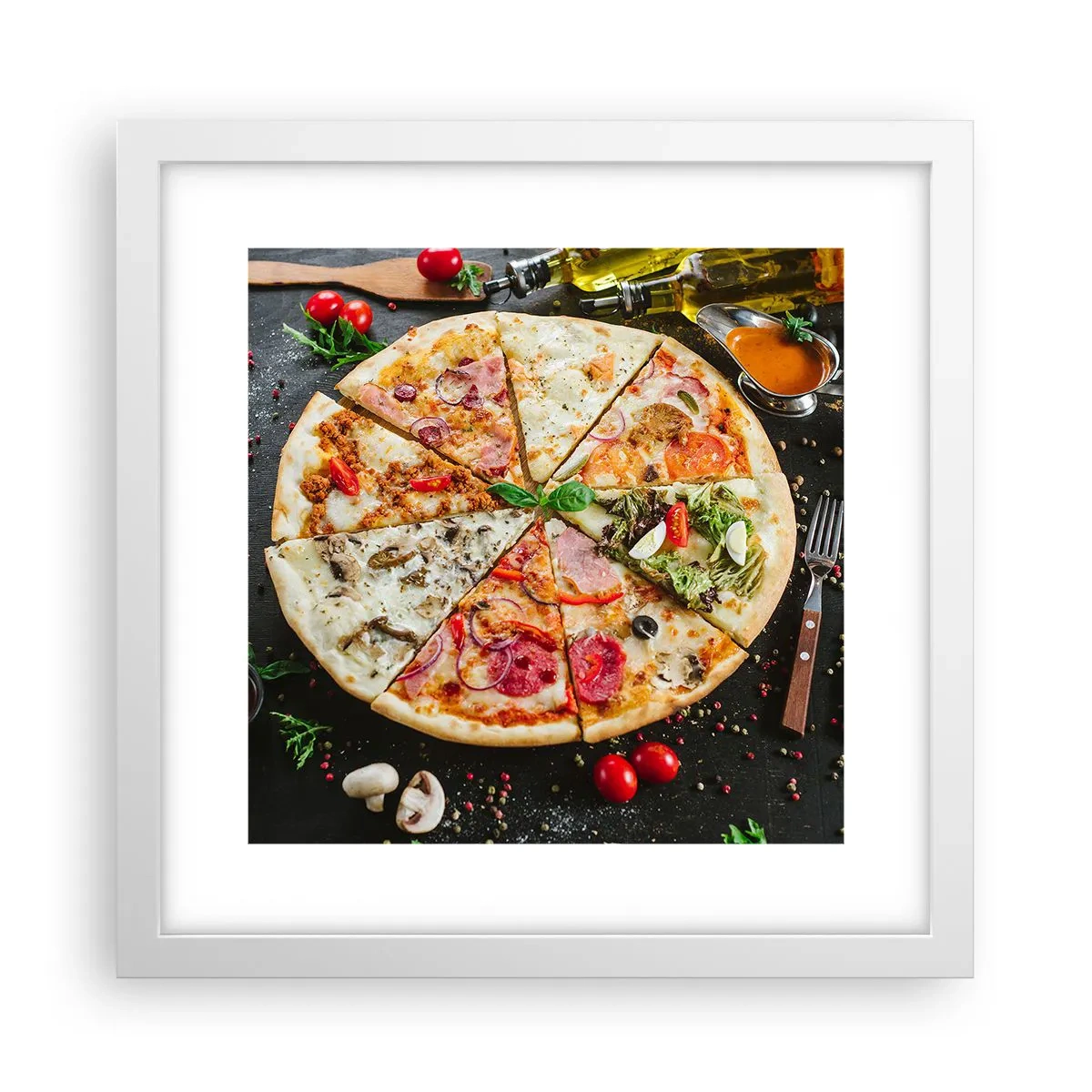 Plagát v bielom ráme - Vejár chutí - 30x30 cm