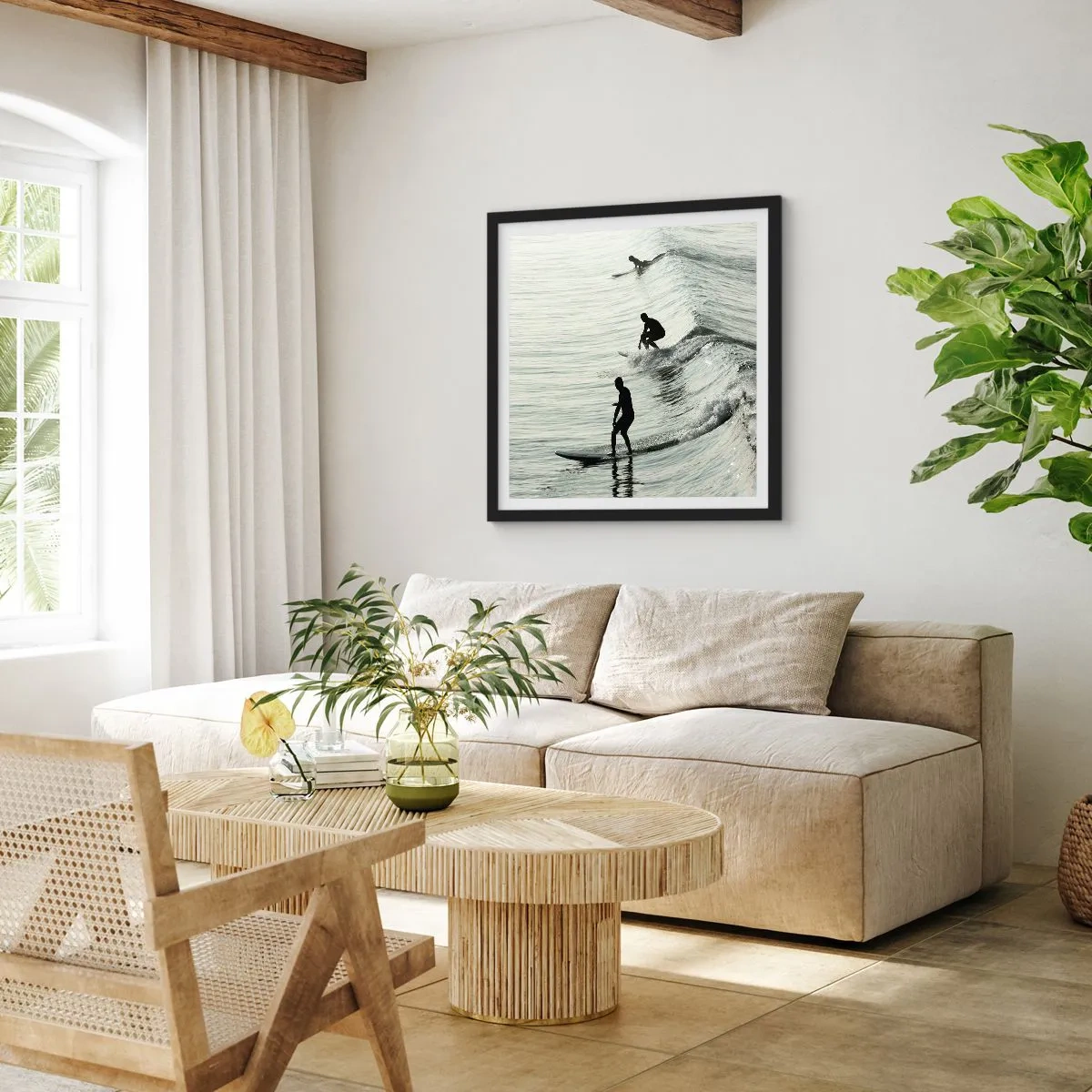 Plagát v čiernom ráme - Vlne v ústrety - 40x40 cm