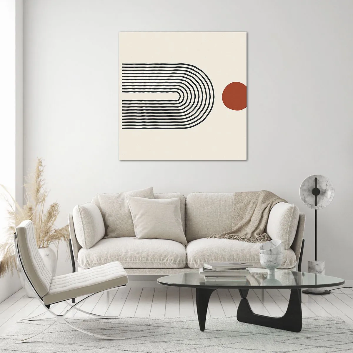Obraz na skle - Magnetizmus tvarov a farieb - 60x60 cm