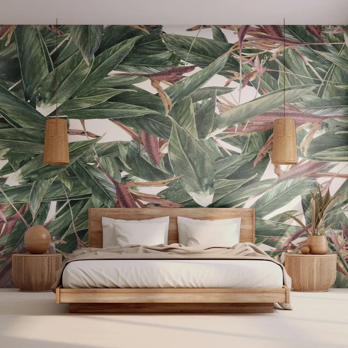 Fototapeta Premium Sand - Smaragdovo-ľaliové húštie - Kvety, Havaj, Listy - 350x256 cm