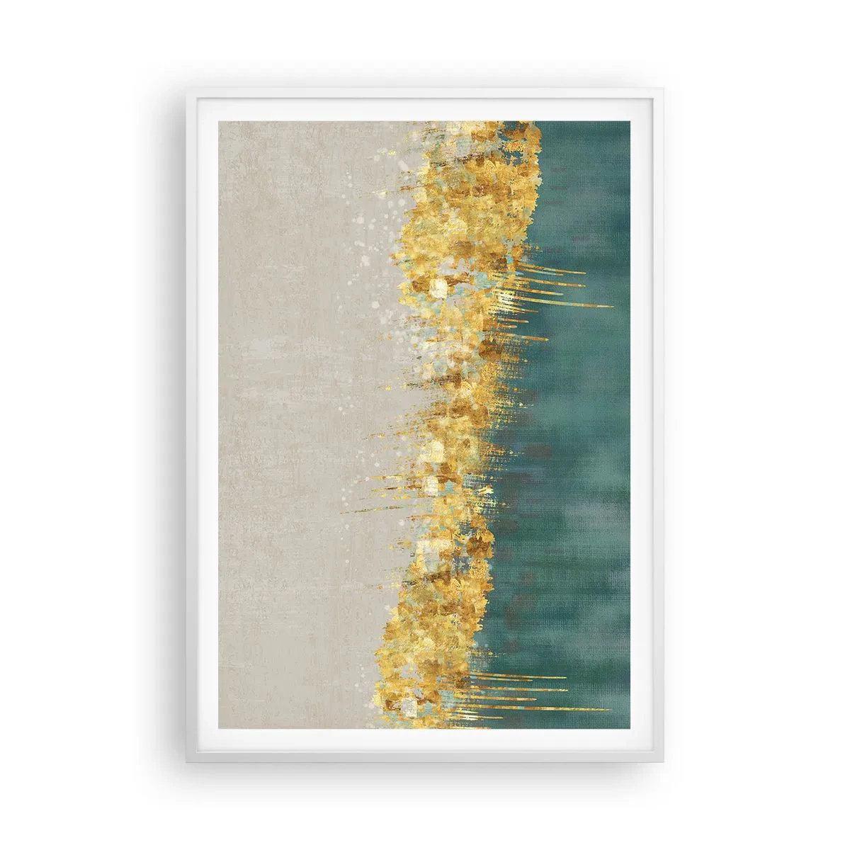 Plagát v bielom ráme - Zlatá hranica - 70x100 cm