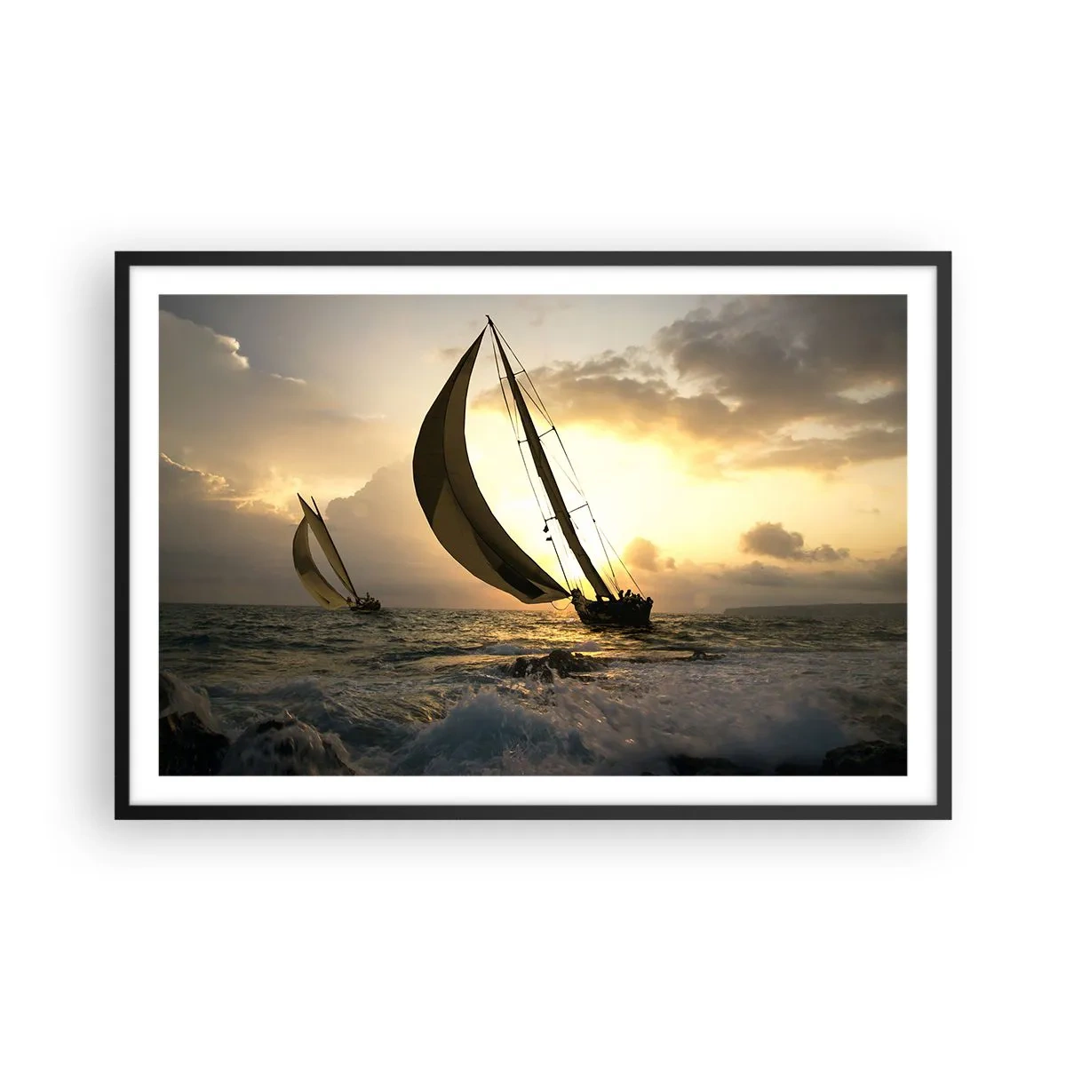 Plagát v čiernom ráme - S vetrom a proti vetru - 91x61 cm