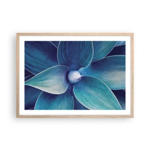 Plagát v ráme zo svetlého duba - Modrastý od neba - 70x50 cm