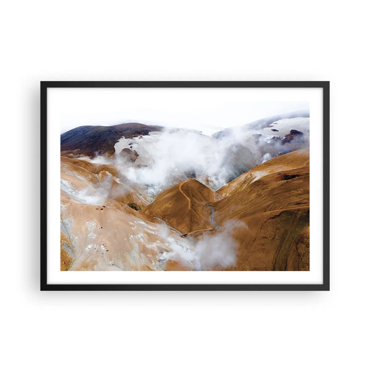 Plagát v čiernom ráme - Drsná krása Islandu - 70x50 cm