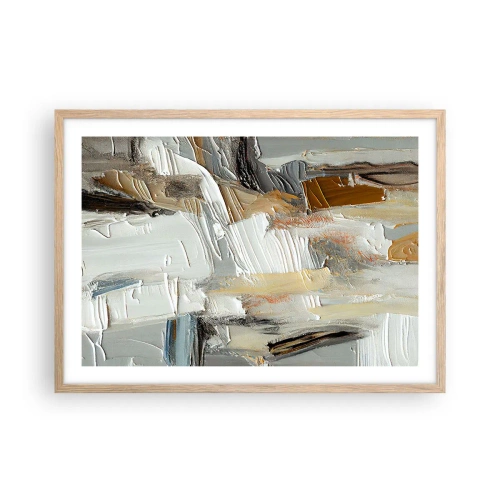 Plagát v ráme zo svetlého duba - Farebné nahromadenie - 70x50 cm
