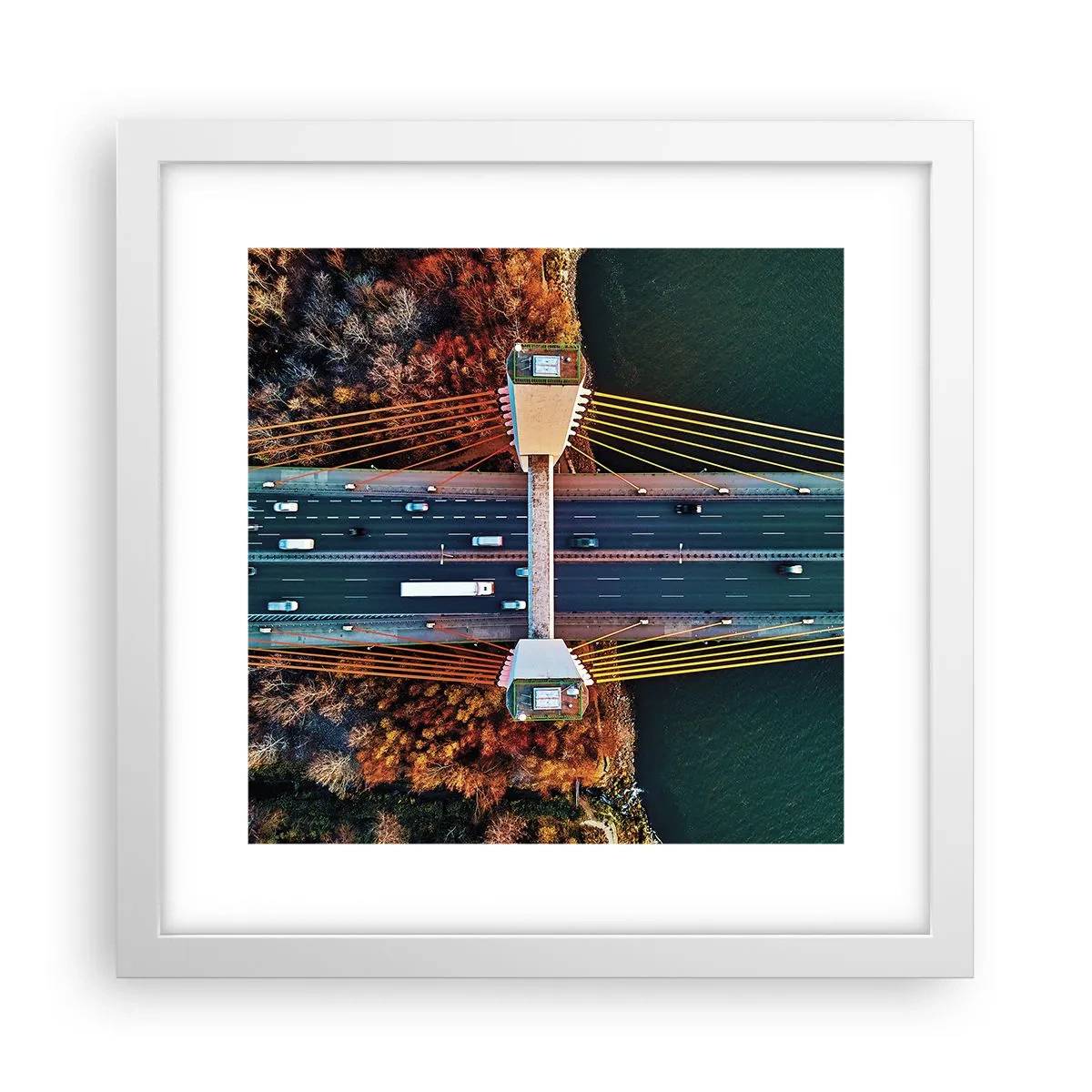 Plagát v bielom ráme - Za vodami, za lesmi - 30x30 cm