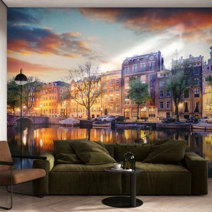Samolepiaca Fototapeta Deluxe Sticker - Zdržanlivá a vyrovnaná holandská krása - Mesto, Architektúra, Amsterdam - 100x70 cm