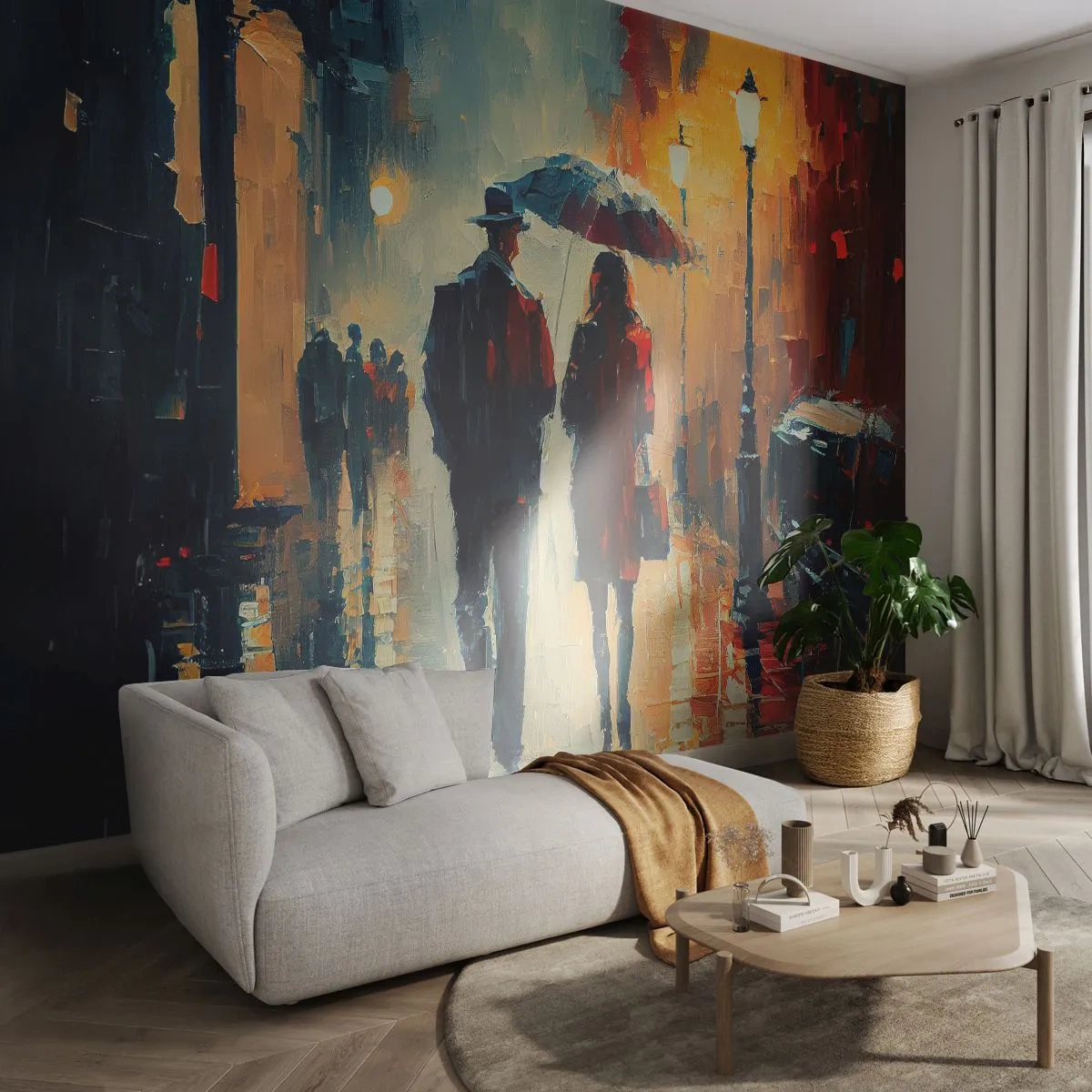 Samolepiaca Fototapeta Deluxe Sticker - Mestská love story - Romantizmus, Pár, Krajina - 450x315 cm