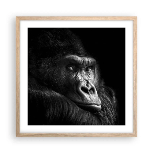 Plagát v ráme zo svetlého duba - Na čo sa tak pozeráš? - 50x50 cm