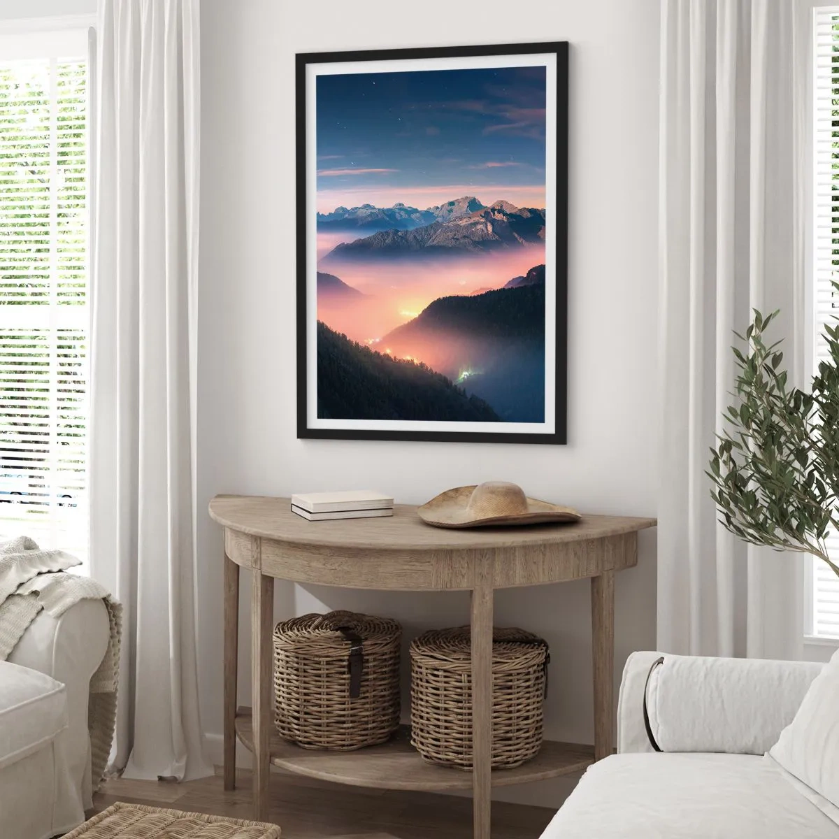 Plagát v čiernom ráme - Svetlo v údoliach - 61x91 cm