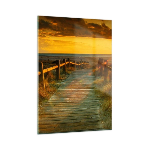 Obraz na skle - Vykúpané v starom zlate - 50x70 cm