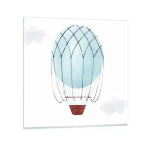 Obraz na skle - Celý v oblakoch - 30x30 cm