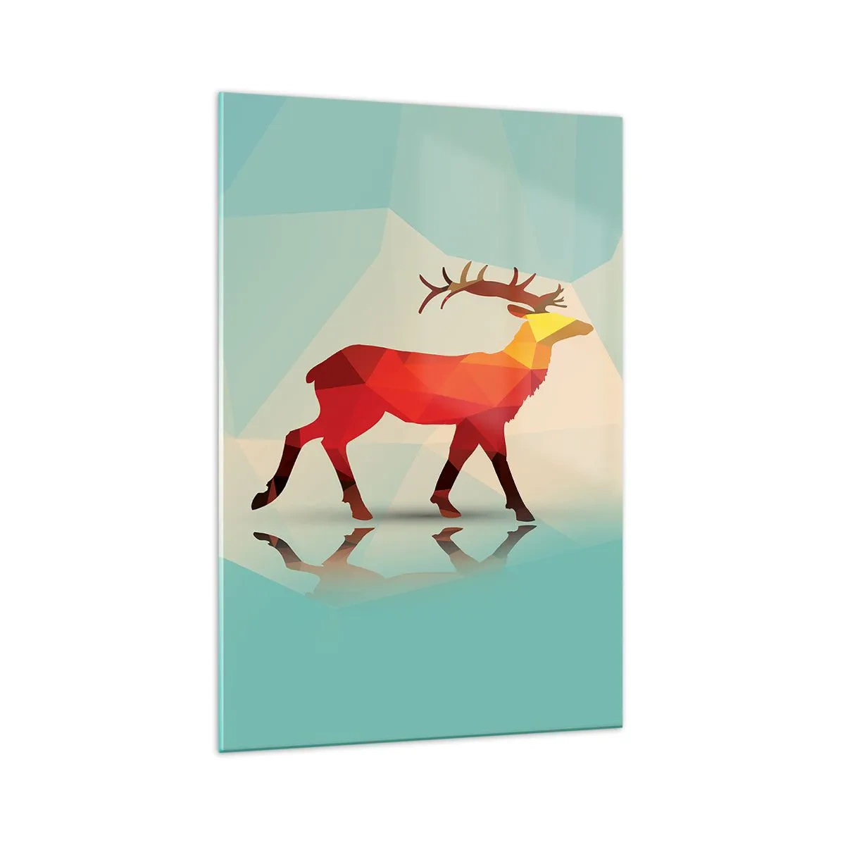 Obraz na skle - Geometrický jeleň - 70x100 cm
