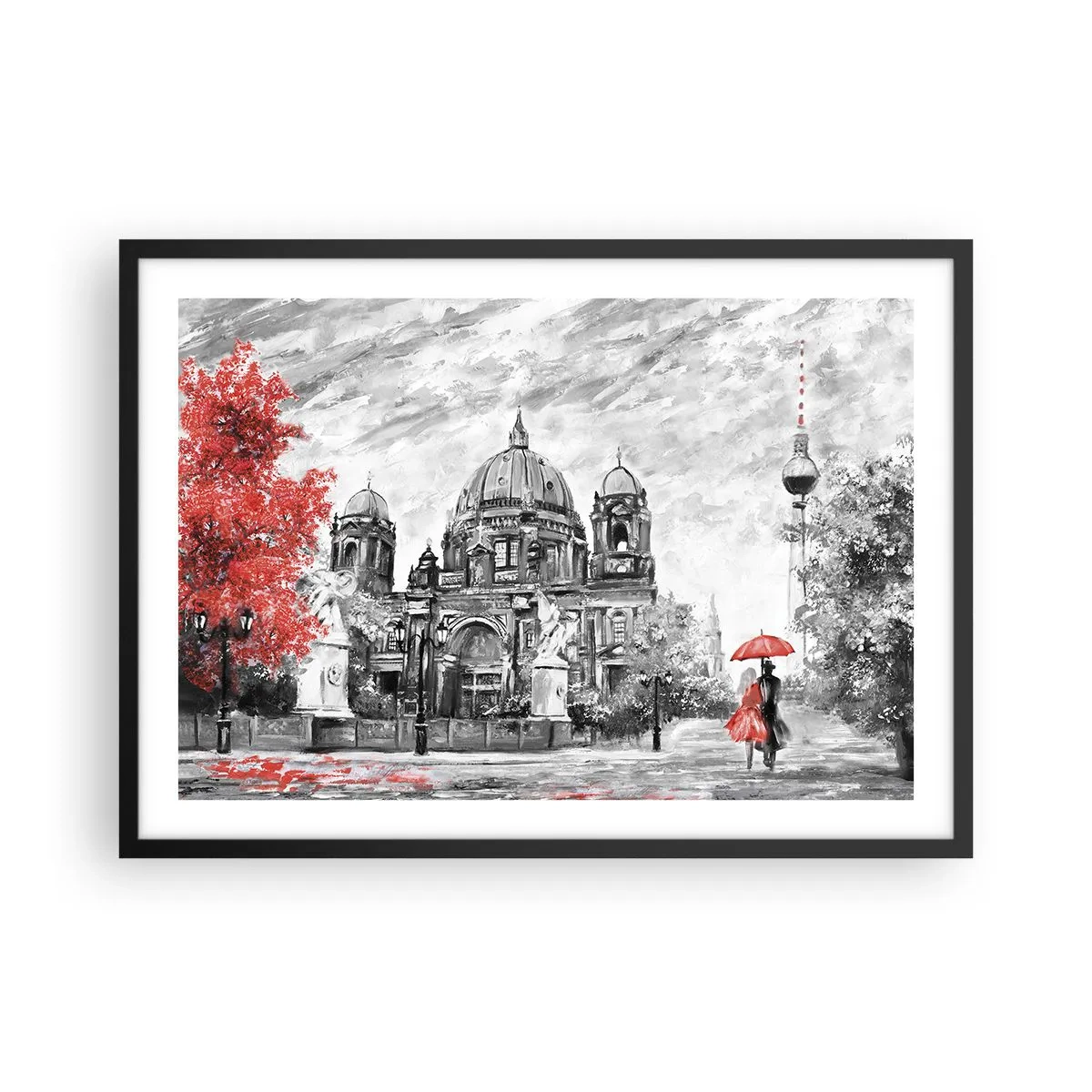Plagát v čiernom ráme - Berlínske stretnutie - 70x50 cm