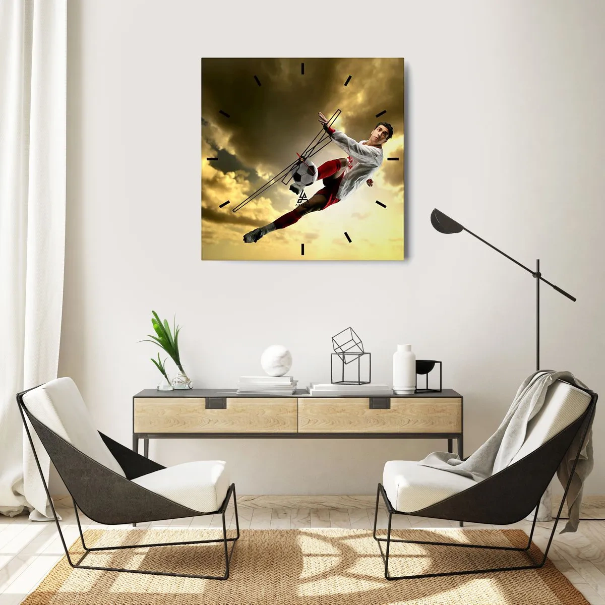 Nástenné hodiny - Futbalové nebo - 40x40 cm