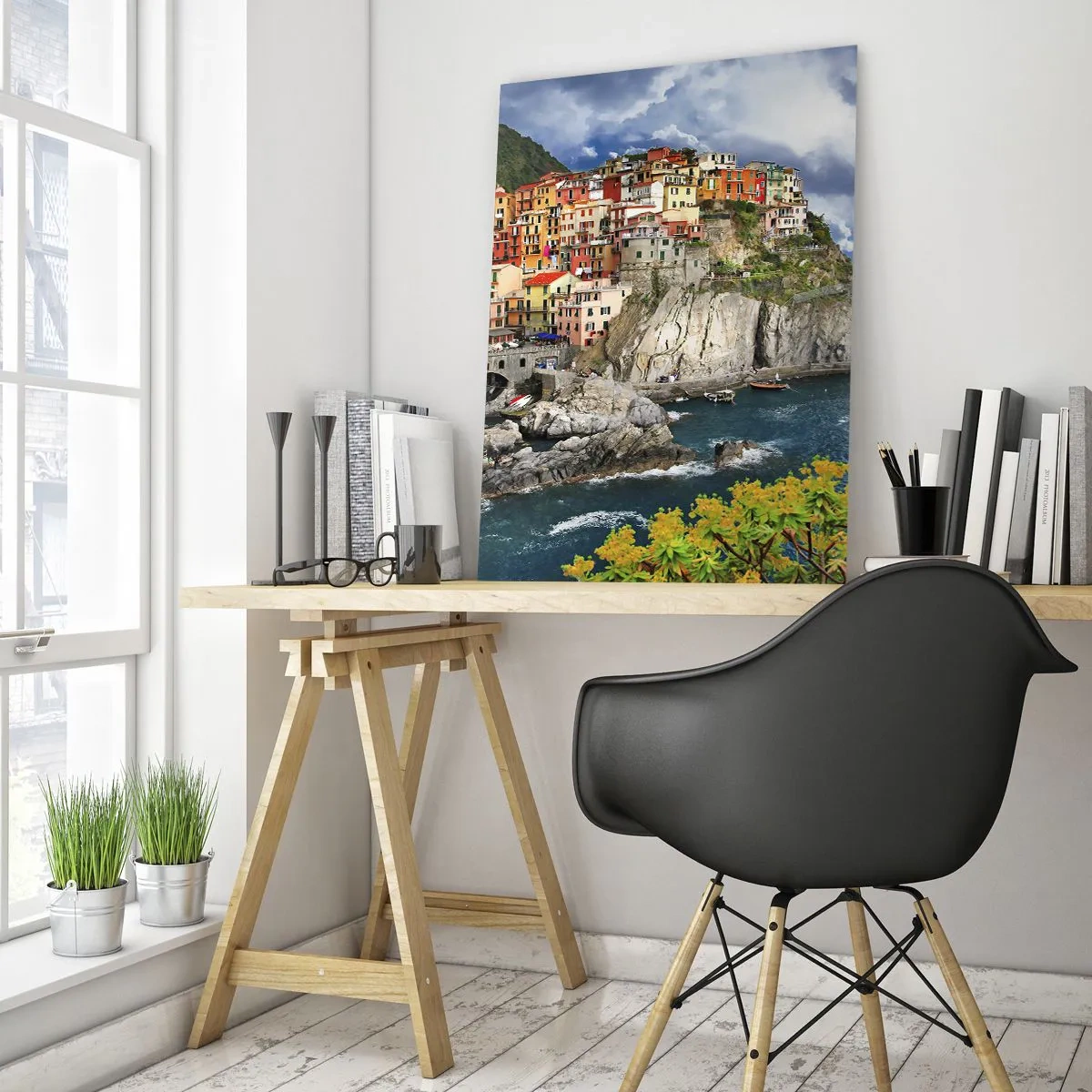 Obraz na skle - Hromádka pritúlená k skalám - 50x70 cm