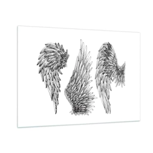 Obraz na skle - Aj ty sa môžeš stať anjelom - 100x70 cm